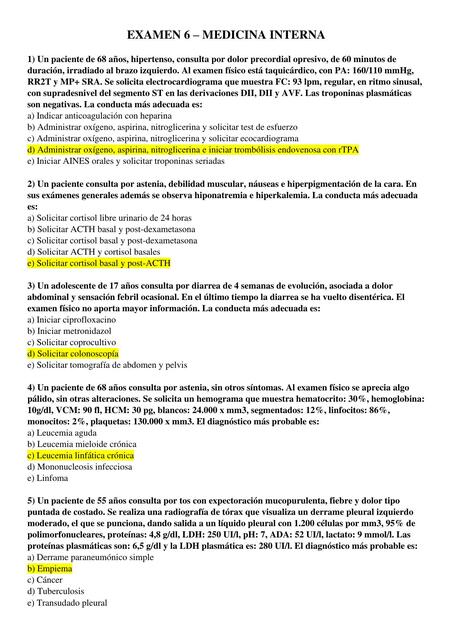 Examen 6- Medicina Interna 