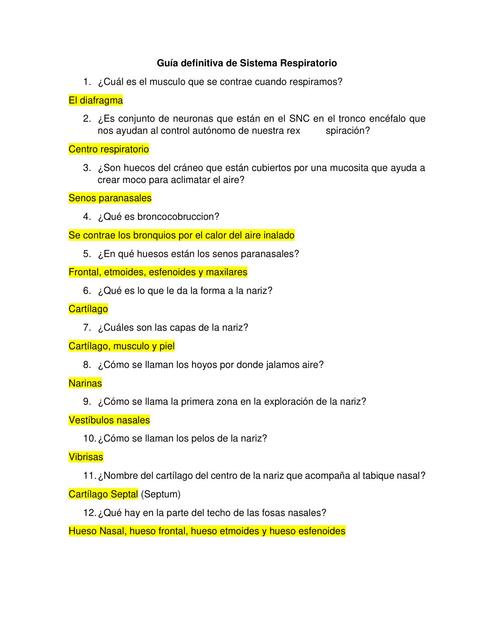 Guía definitiva de Sistema Respiratorio 