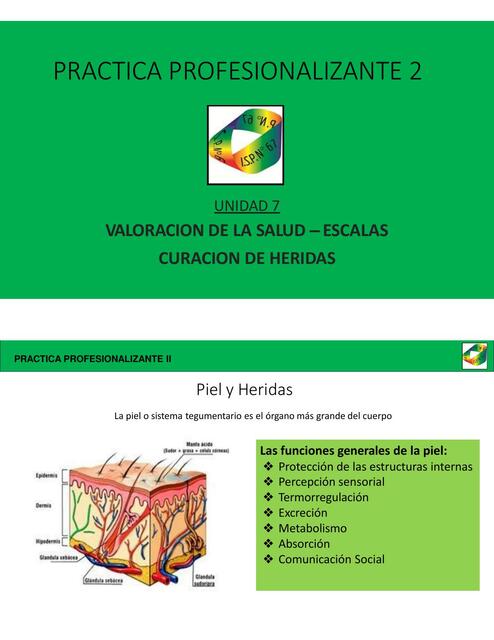 Valoración de la Salud- Escalas. Curación de Heridas