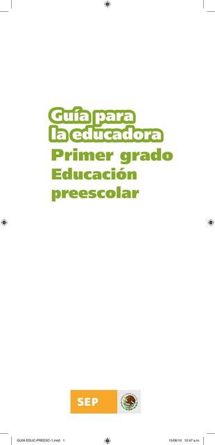 Guía para la educadora Primer Grado