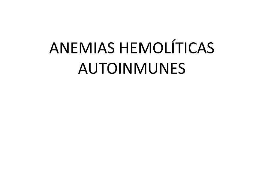 ANEMIAS HEMOLÍTICAS Por Ds