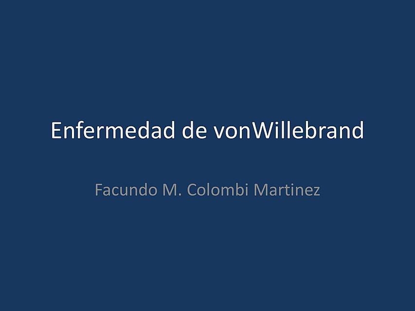 Enfermedad de von Willebrand def