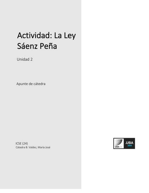 La Ley Sáenz Peña