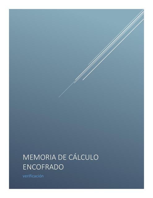 Memoria de calculó encofrado  