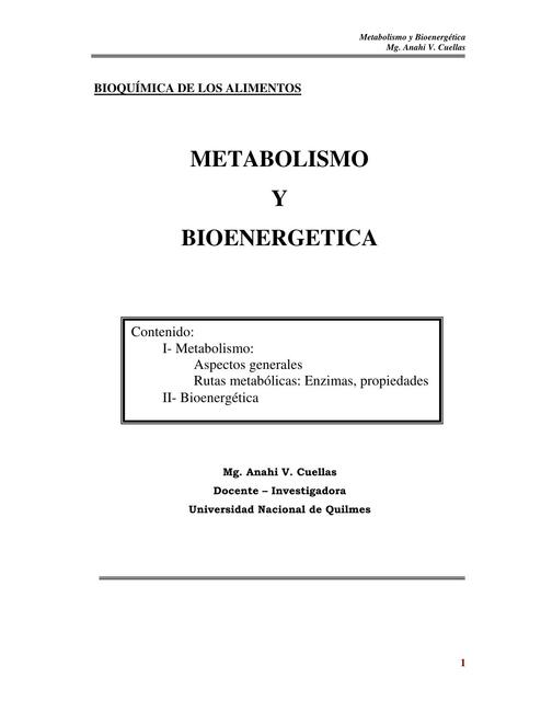 Metabolismo y bioenergética