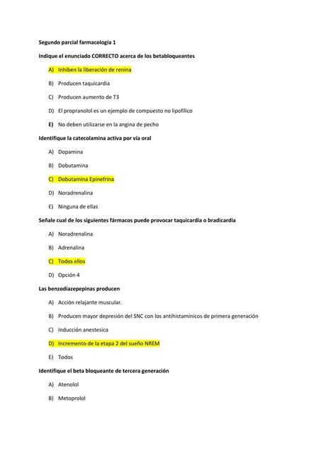 Segundo parcial farmacología 1