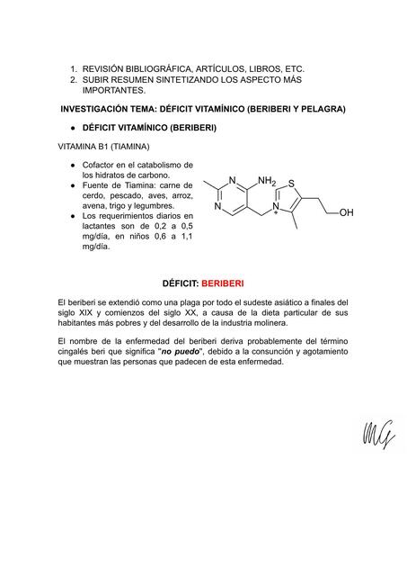 Déficit vitaminario