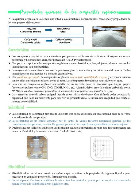 Propiedades Químicas de los Compuestos Orgánicos