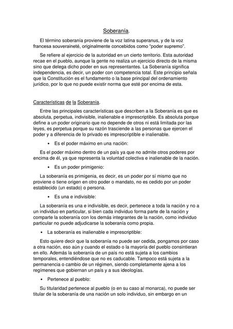 La Soberanía Derecho Constitucional