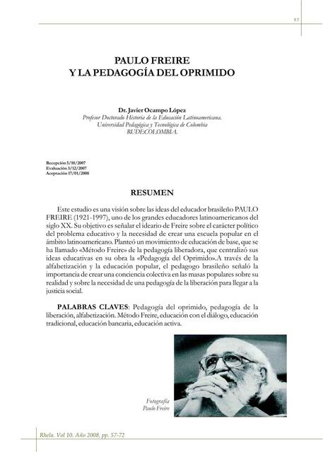 Pedagogía del oprimido  