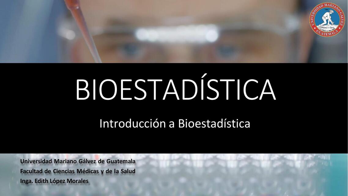 Bioestadística introducción a Bioestadística 