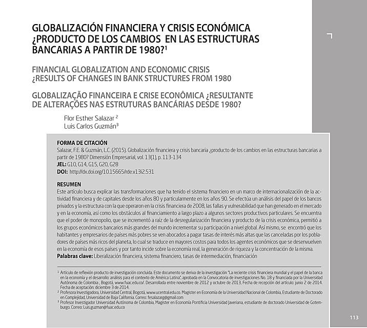 GLOBALIZACIÓN FINANCIERA Y CRISIS ECONÓMICA