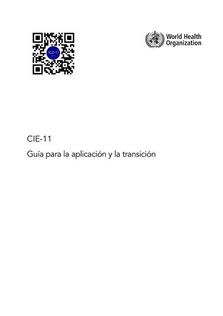 CIE-11 Guía para la Aplicación y la Transición