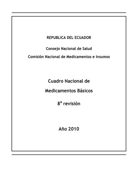 Cuadro Nacional de Medicamentos Básicos 