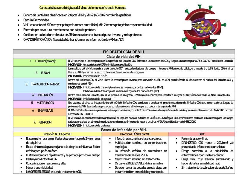 Fisiopatología  de VIH