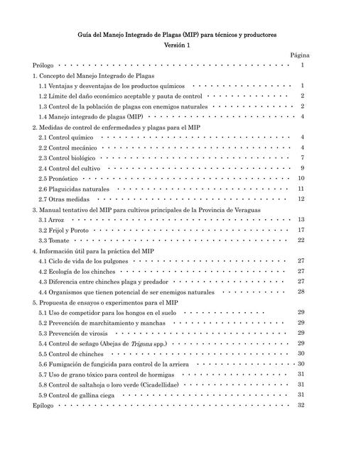 Guía del manejo integrado de plagas (MIP) para técnicos y productores 