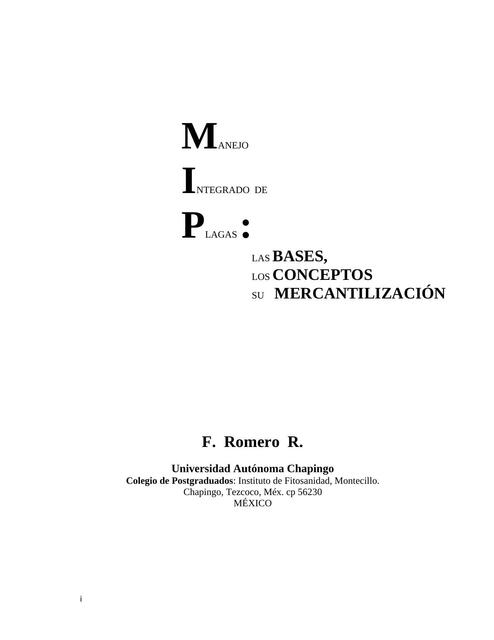 Manejo Integrado de Plagas: las bases, los conceptos, su mercantilización