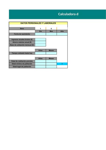 Calcular la jubilación en excel