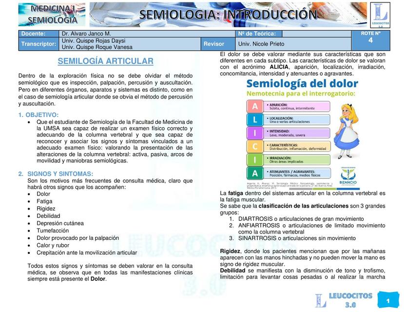 Semiología articular