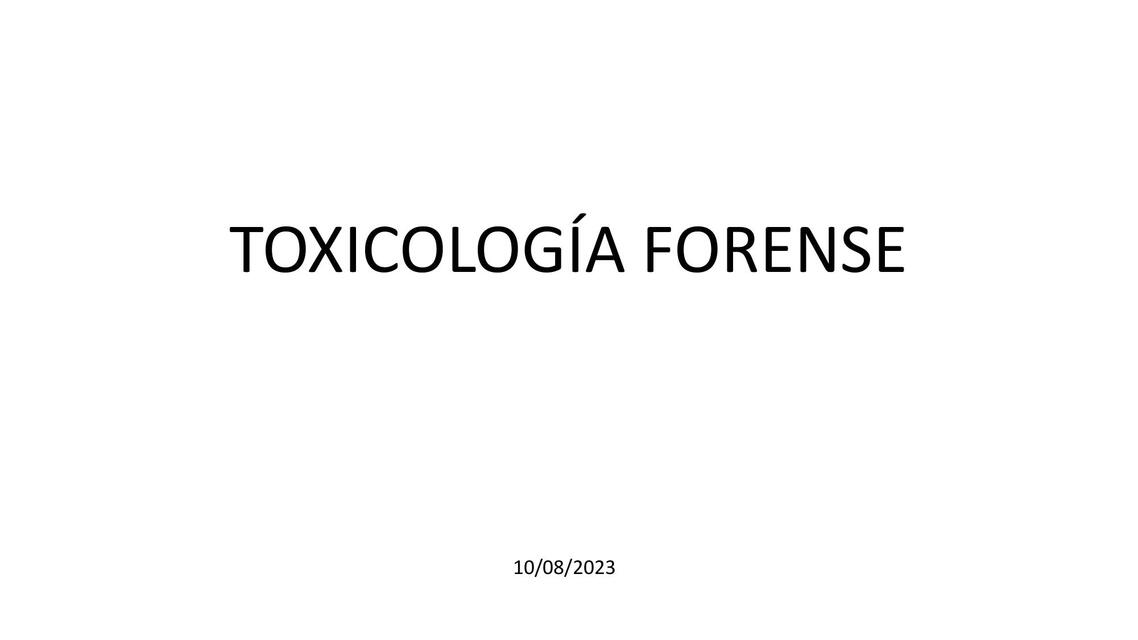 Toxicología Forense 