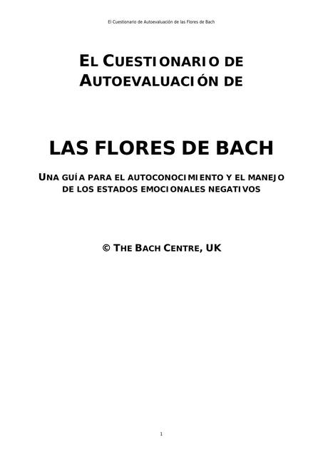  Cuestionario de Autoevaluación de las Flores