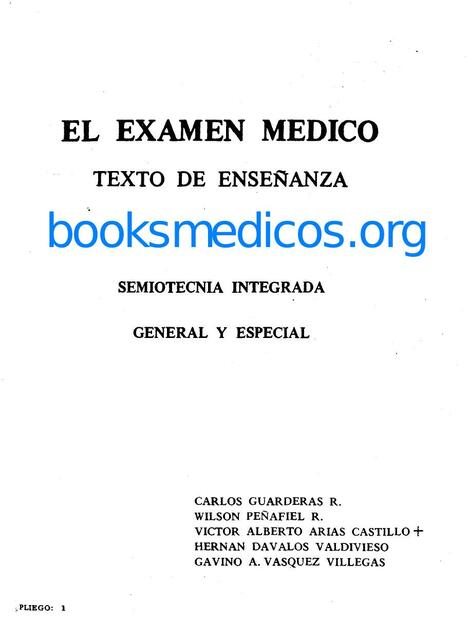 El Examen Medico Guarderas Carlos