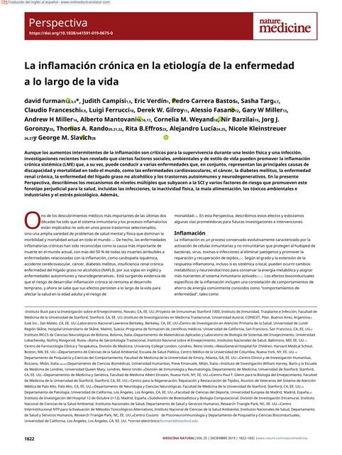 S02 La Inflamación Crónica en la etiologia de la enfermedad a lo largo de la vida   