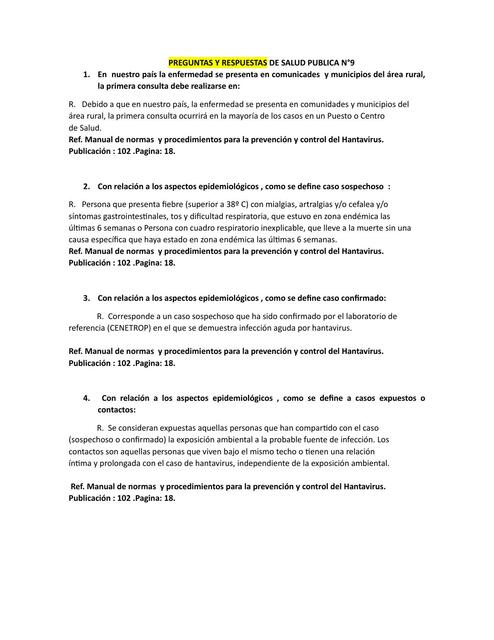 Preguntas y Respuestas de Salud Pública 