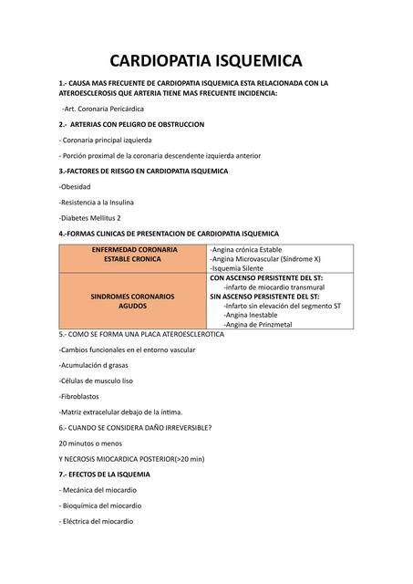 Cardiopatía Isquémica y HTA 