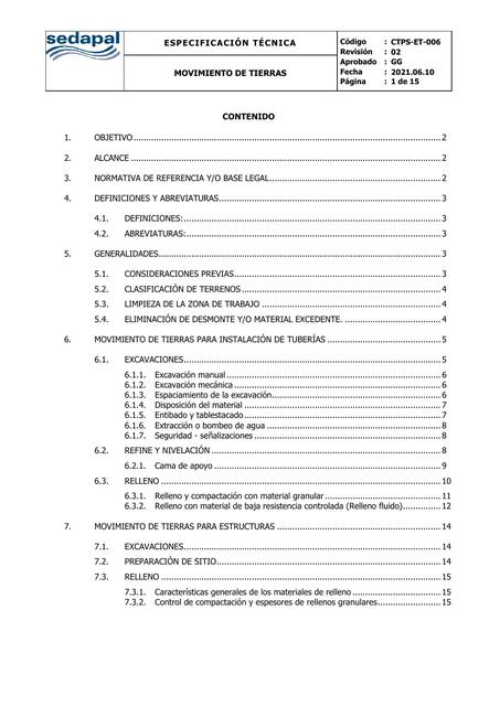 Especificación técnica  