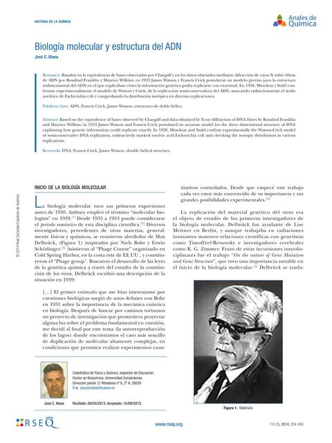 Biología molecular y estructura del ADN 