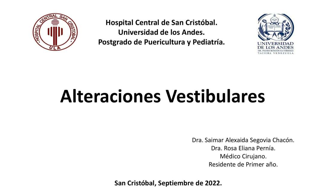 Alteraciones Vestibulares 