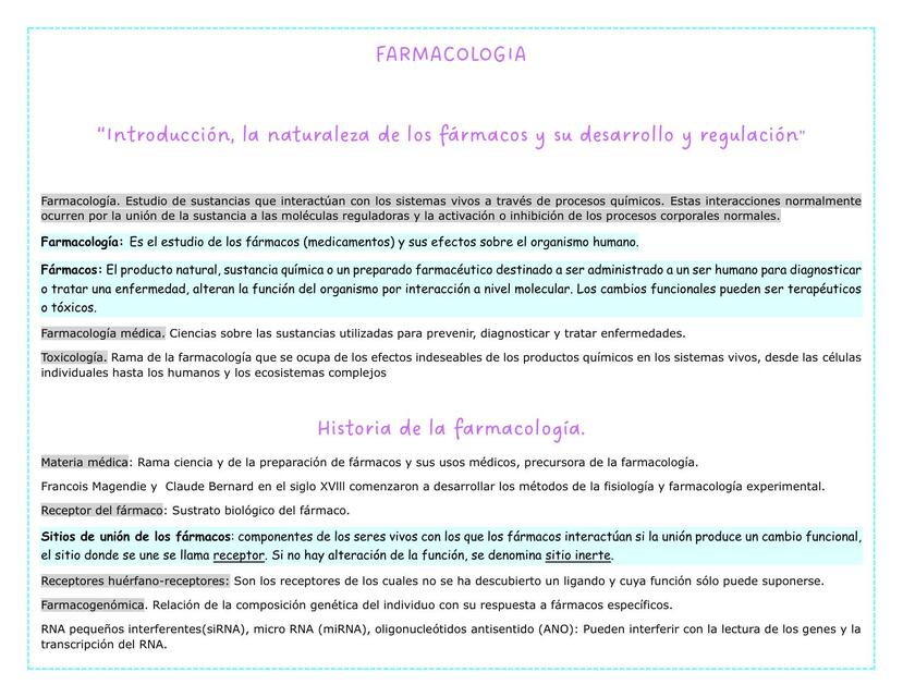 Resumen capítulo 1 Katzung Farmacología