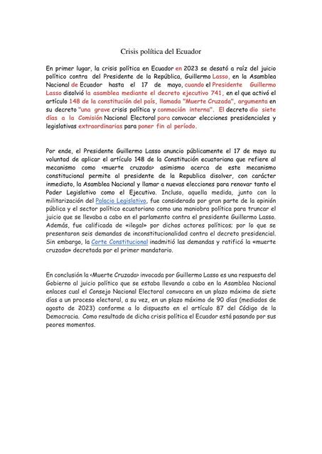 Crisis Política del Ecuador Elkin Jael Villegas uDocz