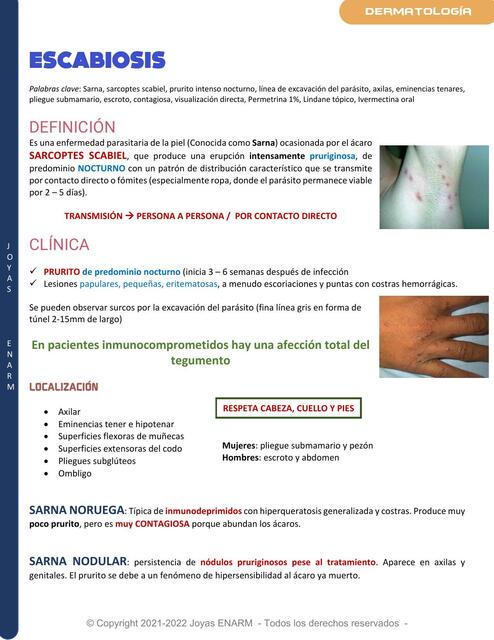 Escabiosis | Medicina Humana | uDocz
