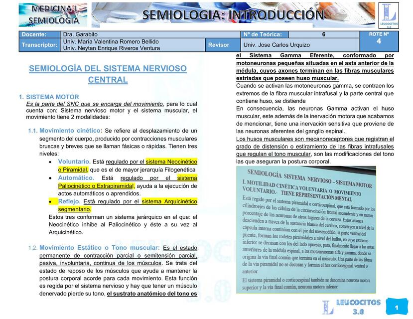 Semiologia del sistema nervioso central 