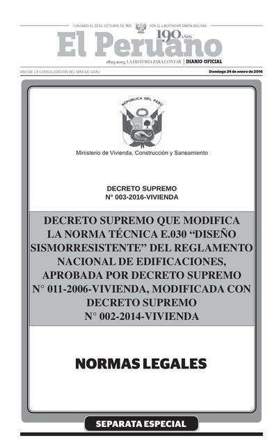 Diseño Sismorresistente del Reglamento Nacional de Edificaciones 