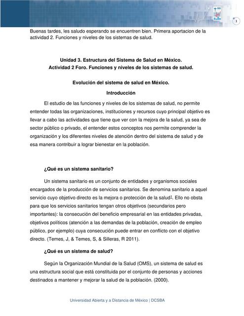 Estructura del Sistema de Salud en México 