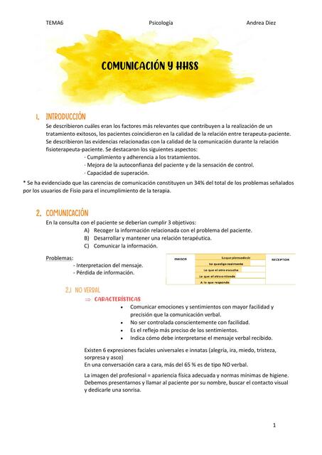 Tema 6 comunicación y HHSS