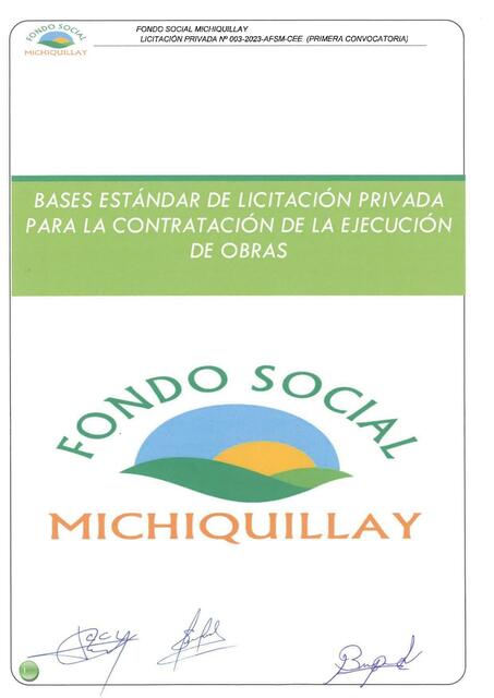 Bases Iniciales de Licitación Privada