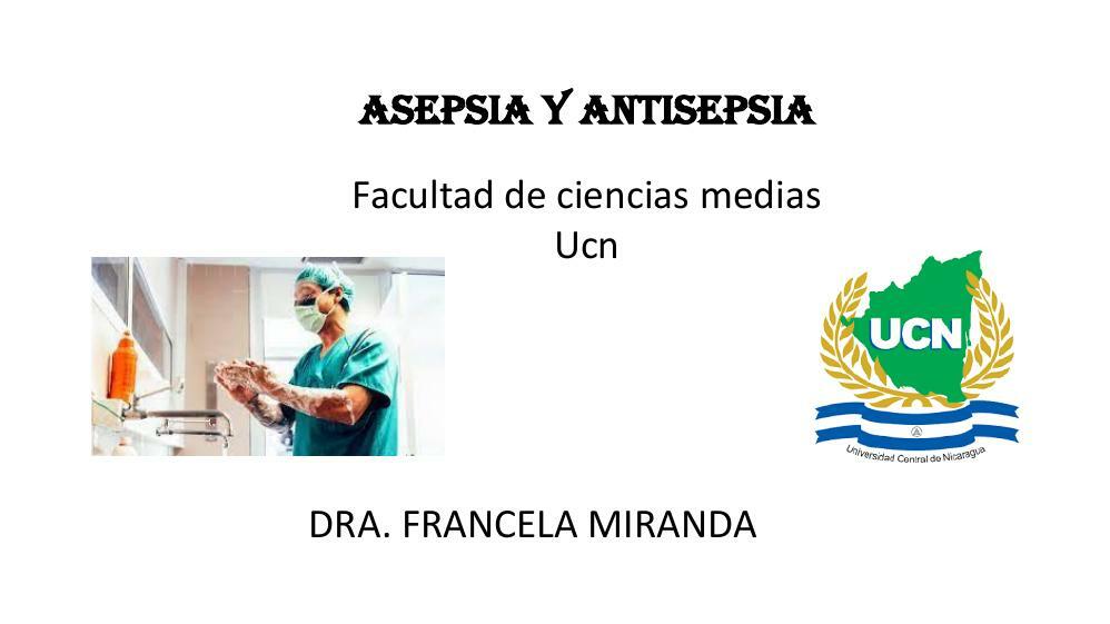 Asepsia y antisepsia