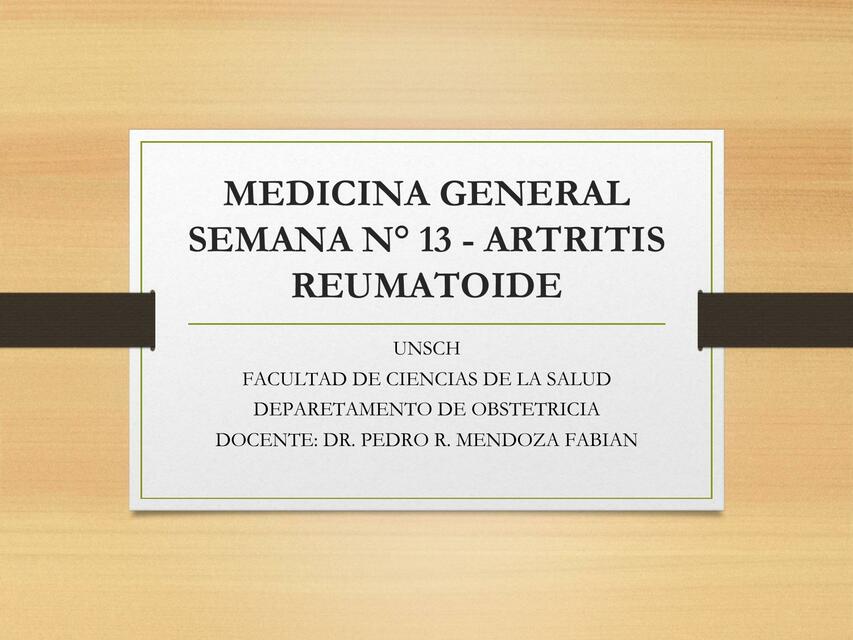 Artritis Reumatoide 