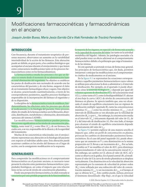 Farmaco cinetica y dinamia adulto mayor