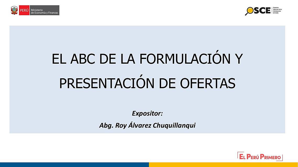 ABC de la elaboración de ofertas OSCE alumnos