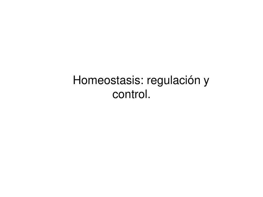 Homeostasis: Regulación y Control 