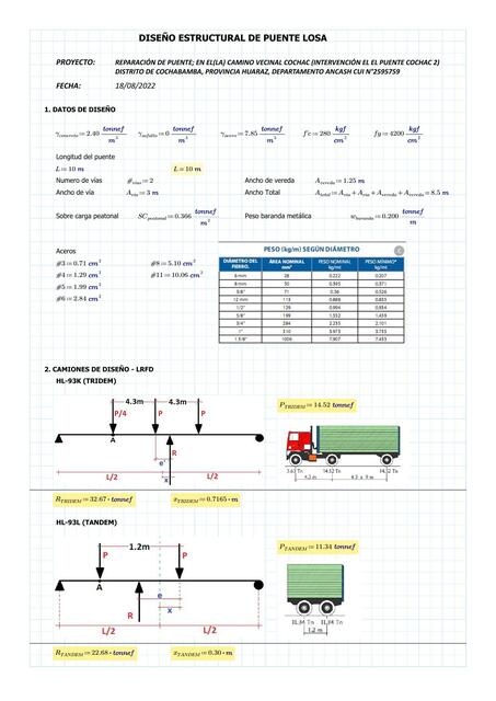 Diseño estructural de puente losa 