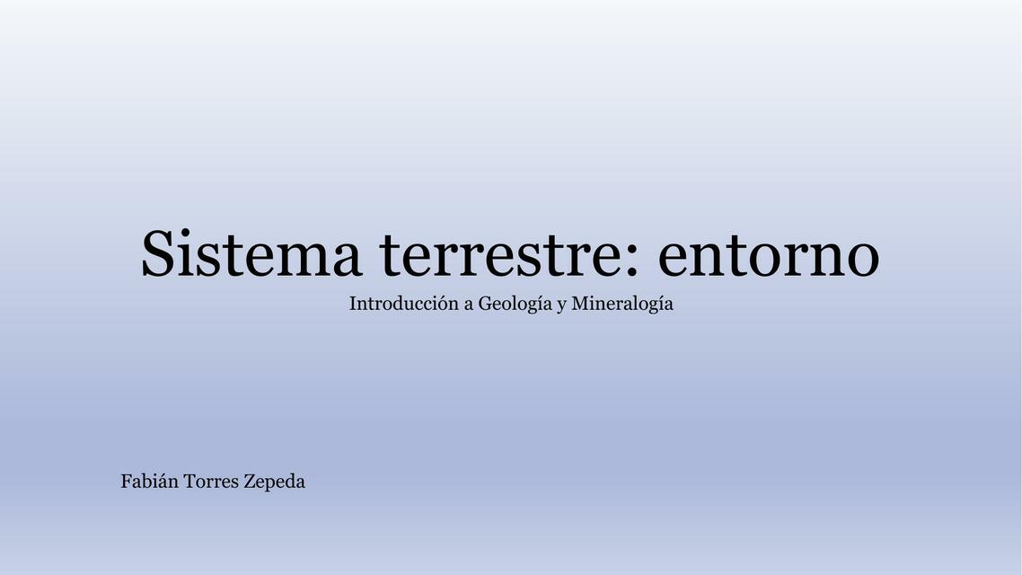 Sistema terrestre entorno