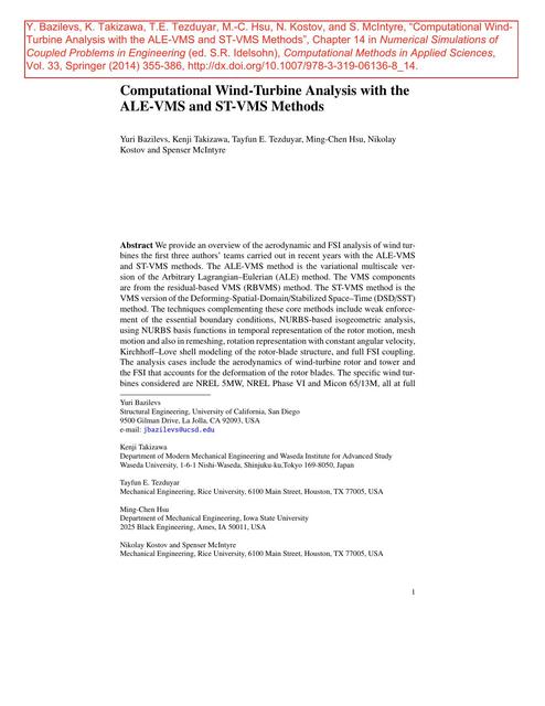 Computational Wind Turbine Analysis with