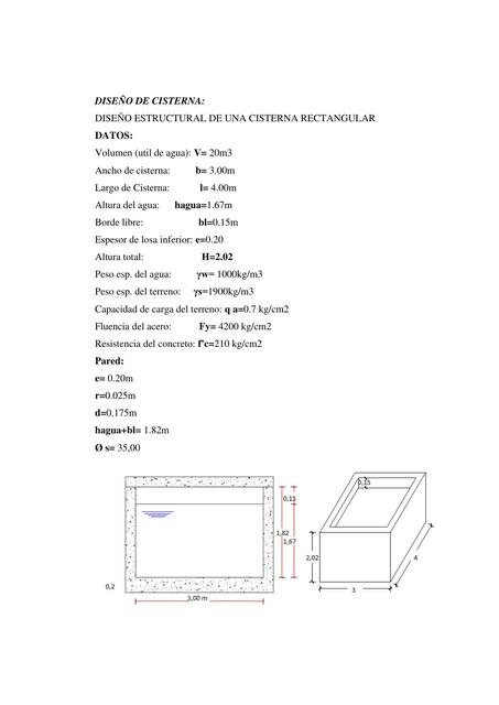 Diseño Estructural de una Cisterna Rectangular | Carlos Presbítero ...