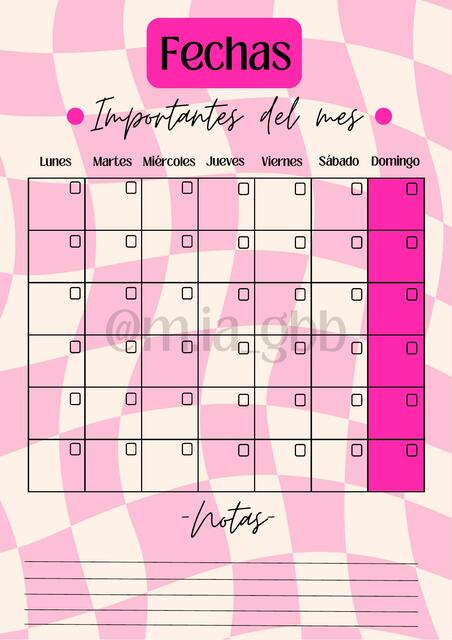 Fechas Importantes del Mes 